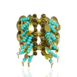 BRACELETE DOURADO C/ TURQUESA