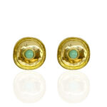 BRINCO BÓTON DOURADO C/ TURQUESA
