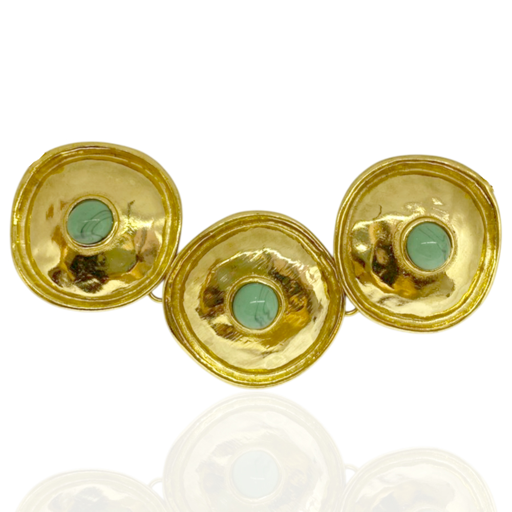 CHOKER DOURADA C/ PEDRAS TURQUESA - Imagem 1