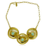 CHOKER DOURADA C/ PEDRAS TURQUESA - Imagem 3