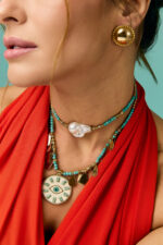 CHOKER TURQUESA C/ PÉROLA BARROCA - Imagem 2