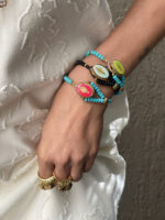 PULSEIRA PRETA C/ MEDALHA AZUL - Imagem 4