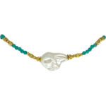 CHOKER TURQUESA C/ PÉROLA BARROCA - Imagem 3