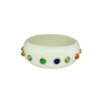 BRACELETE WHITE C/ PEDRAS COLORIDAS