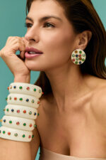 BRACELETE WHITE C/ PEDRAS COLORIDAS - Imagem 2
