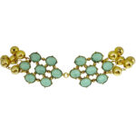 CHOKER TURQUESA C/ BOLAS DOURADAS