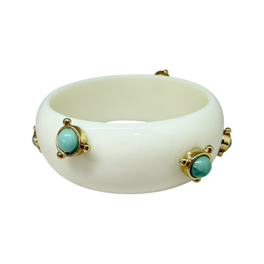 BRACELETE WHITE C/ TURQUESA - Imagem 1