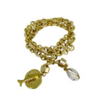 PULSEIRA/ COLAR CORDÃO BEGE
