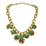 COLAR TURQUESA C/ DOURADO