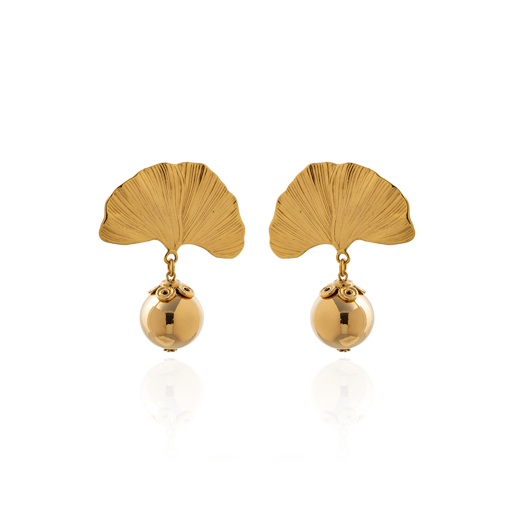 BRINCO LEQUE DOURADO - Imagem 1