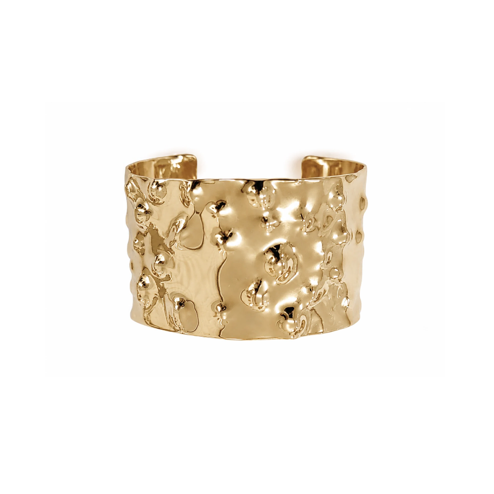 BRACELETE MARTELADO DOURADO - Imagem 1